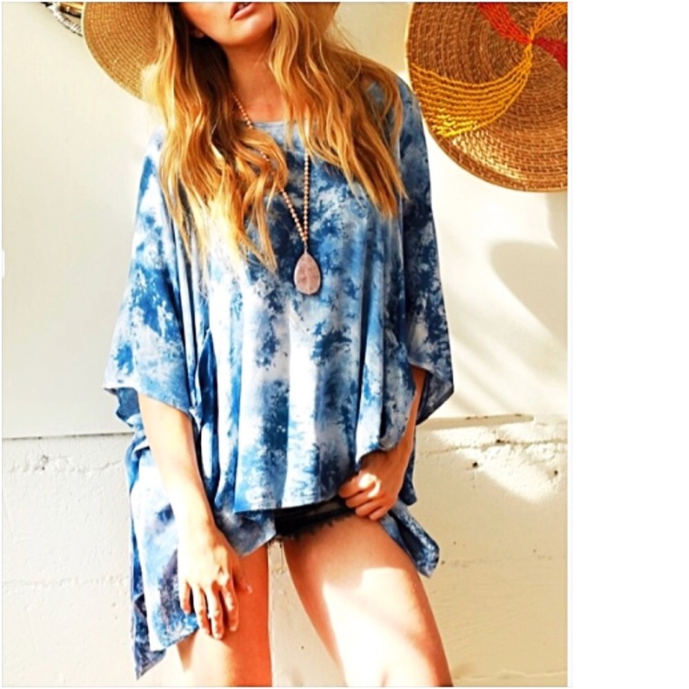 📍SALE Stunning Tie Dye Flowy Tunic Coverup O/S - Picture 5 of 7